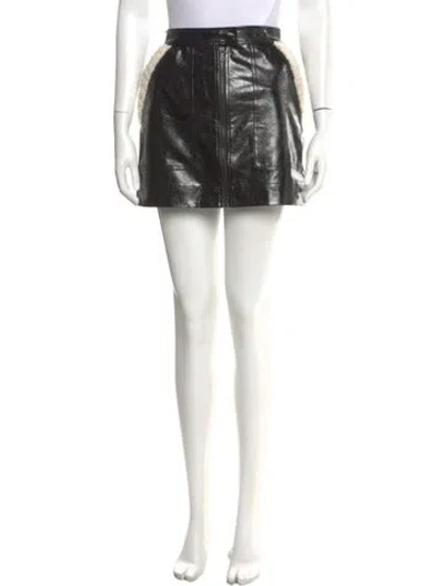 Pre-owned Simkhai Faux Fur Trim Mini Skirt W/ Tags In Black