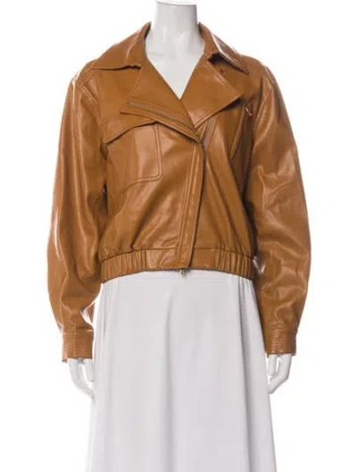 Pre-owned Simkhai Faux Leather Biker Jacket In Neutrals