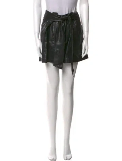 Pre-owned Simkhai Faux Leather Mini Shorts In Black