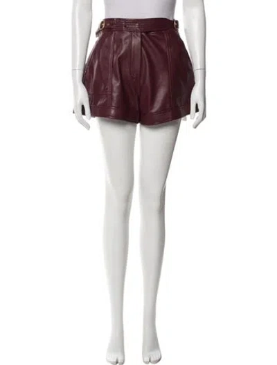 Pre-owned Simkhai Faux Leather Mini Shorts In Brown