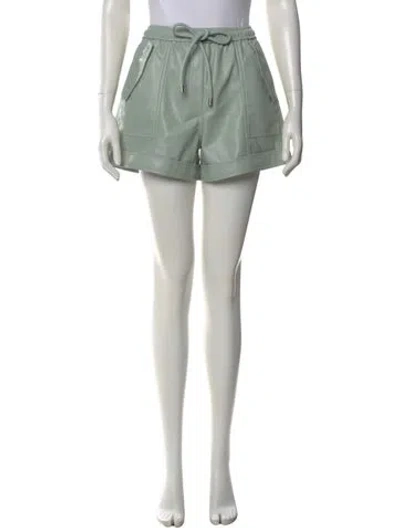 Pre-owned Simkhai Faux Leather Mini Shorts In Green