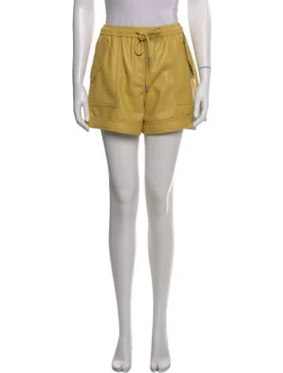 Pre-owned Simkhai Faux Leather Mini Shorts In Yellow