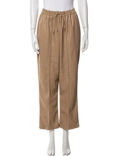 Pre-owned Simkhai Faux Leather Straight Leg Pants In Neutral