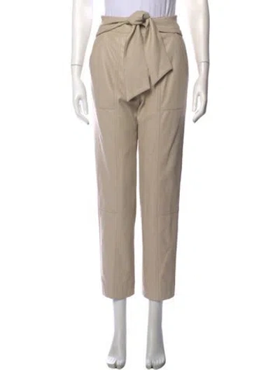 Pre-owned Simkhai Faux Leather Straight Leg Pants In Neutrals