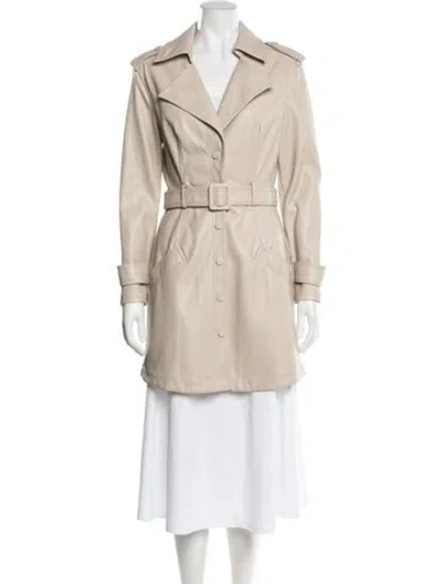 Pre-owned Simkhai Faux Leather Trench Coat In Neutral