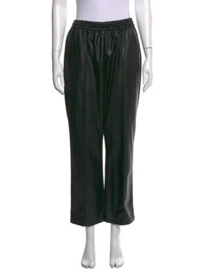 Pre-owned Simkhai Faux Leather Wide Leg Pants In Black