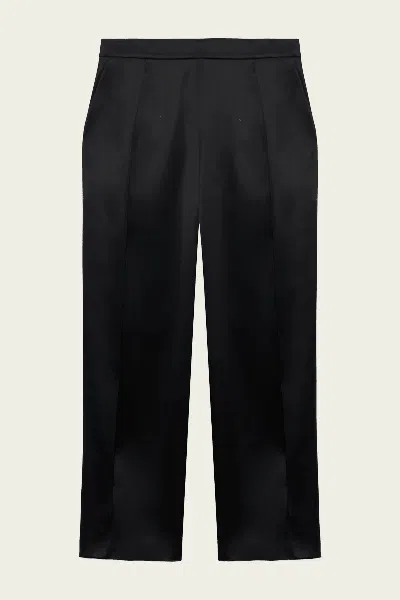Simkhai Faye Satin Side Slit Pant In Black