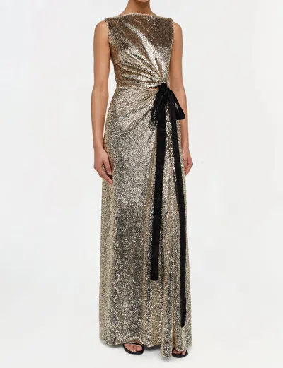 Simkhai Womens Gold Multi Felicity Sequin Stretch-woven Gown