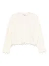 Simkhai Felix Cable-knit Frayed Knitwear In White