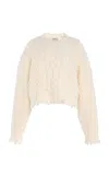 Simkhai Felix Lambswool Cropped Sweater In Ivory