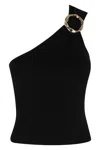 Simkhai Fenix Ribbed-knit One-shoulder Top In Black