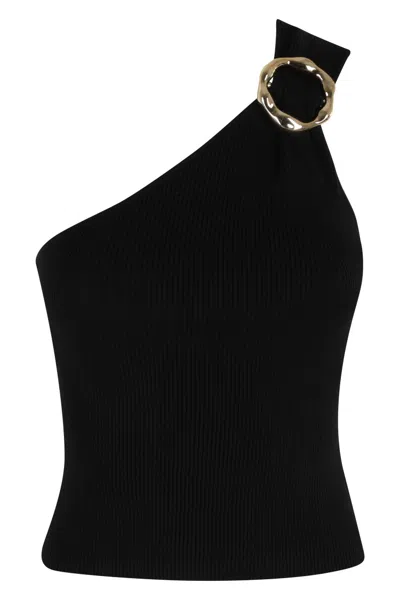 Simkhai Fenix One Shoulder Top In Black