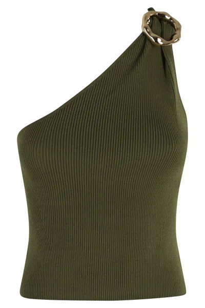 Simkhai Fenix One Shoulder Top In Green