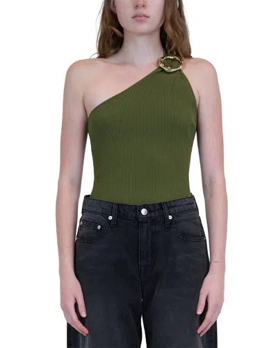 Simkhai Fenix One Shoulder Top In Green