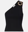 Simkhai Fenix Ribbed-knit One-shoulder Top In Black