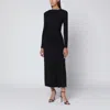 Simkhai Draped Jersey Maxi Dress With Long Sleeves In Black