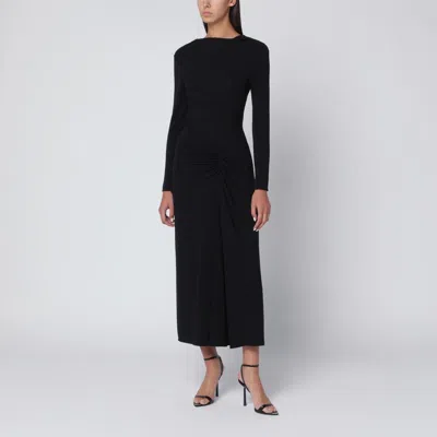 SIMKHAI SIMKHAI FERRERA DRESS IN BLACK DRAPED JERSEY