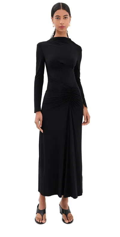 Simkhai Ferrera Dress In Black Draped Jersey