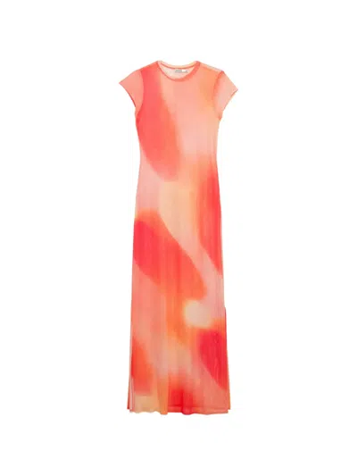 Simkhai Fia Abstract-print Mesh Maxi Dress In Multi