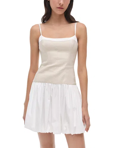 SIMKHAI FIFI BUBBLE HEM POPLIN MINI DRESS