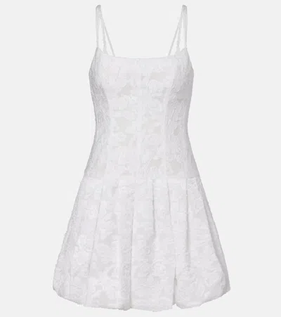 Simkhai Fifi Embroidered Cotton-blend Minidress In White