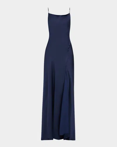 Simkhai Finley Sleeveless Cowl-neck Gown In Midnight