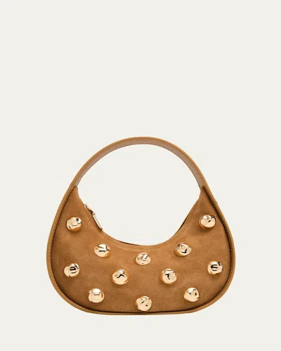 Simkhai Finn Studded Suede Shoulder Bag In Brown