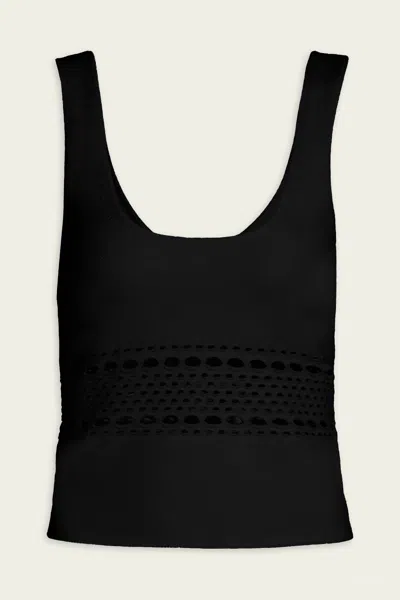 Simkhai Fitzgerald Open-stitch Knit Tank In Black