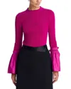 Simkhai Flared Cuff Long Sleeve Top In Magenta