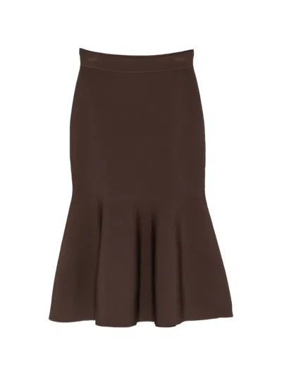 Simkhai Flared-hem Midi Skirt In Brown