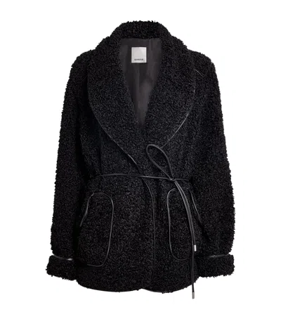 Simkhai Fleece Belted Kimia Jacket In Black