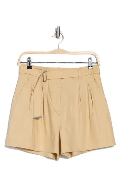 Simkhai Fletcher Cotton Twill Pleated Shorts In Natural