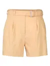 Simkhai Fletcher Pleated Belted Shorts In Brown