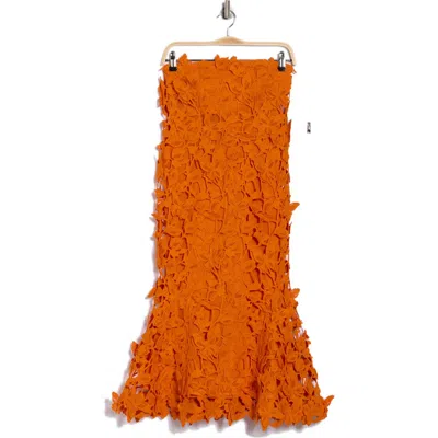 Simkhai Fleurella Strapless Butterfly Lace Midi Dress In Pattern