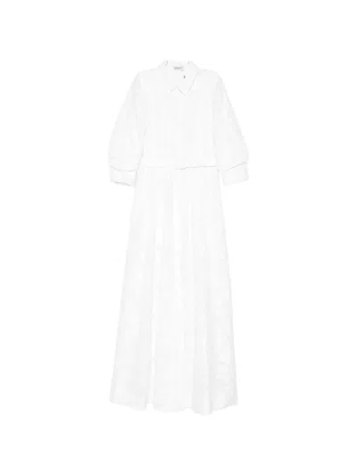 Simkhai Floral Belted Maxi Dress In White