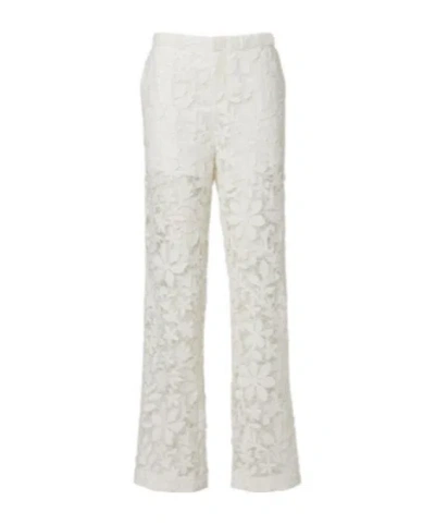 Simkhai Floral Lace Straight Pants In Transparent