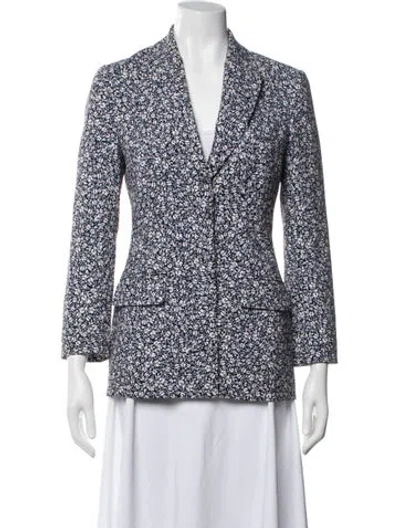 Pre-owned Simkhai Floral Print Blazer In Blue