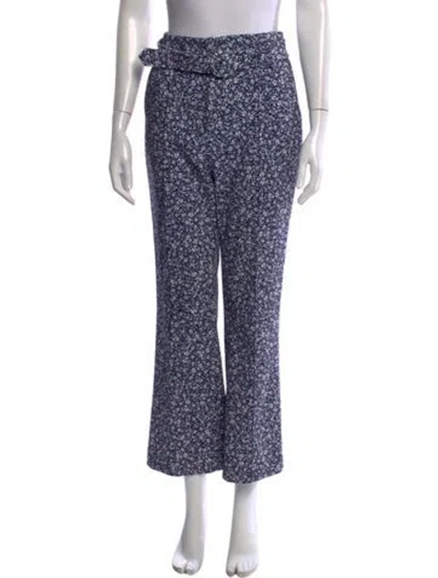 Pre-owned Simkhai Floral Print Flared Pants In Blue