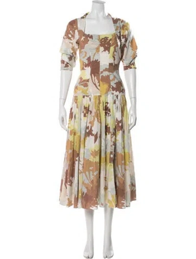 Pre-owned Simkhai Floral Print Long Dress In Multi