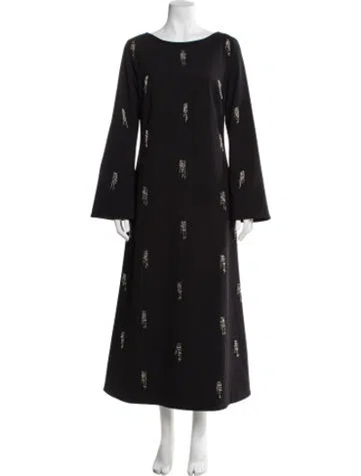 Pre-owned Simkhai Floral Print Long Dress W/ Tags In Black