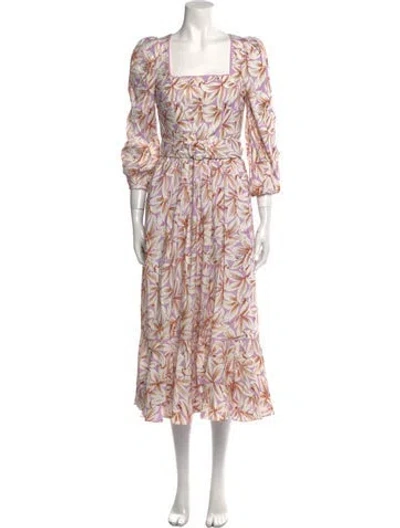 Pre-owned Simkhai Floral Print Long Dress W/ Tags In Purple