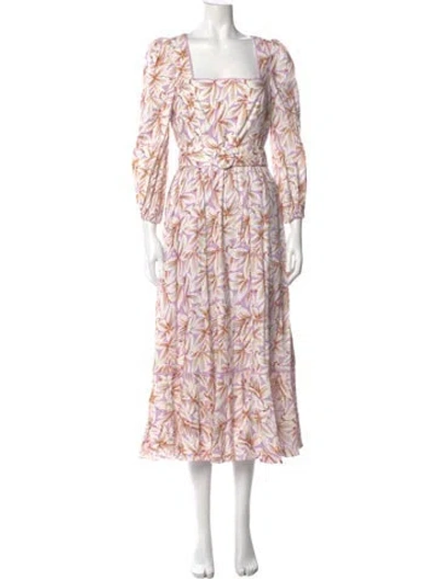 Pre-owned Simkhai Floral Print Long Dress W/ Tags In Purple