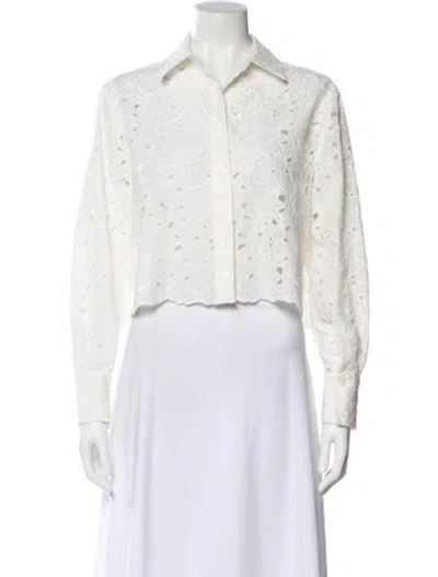 Pre-owned Simkhai Floral Print Long Sleeve Blouse W/ Tags In Neutral