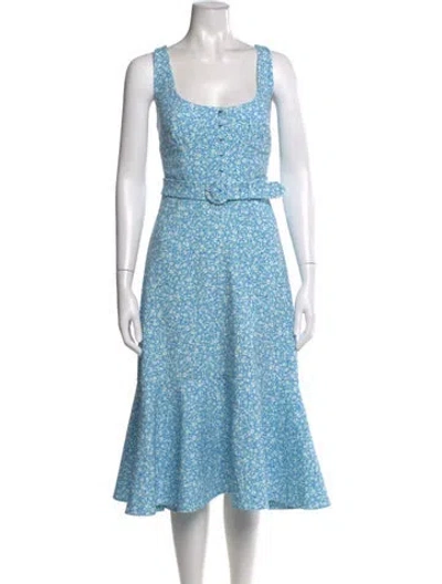Pre-owned Simkhai Floral Print Midi Length Dress In Blue