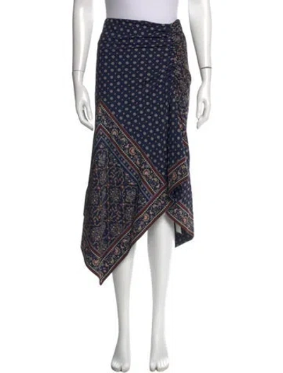 Pre-owned Simkhai Floral Print Midi Length Skirt In Blue