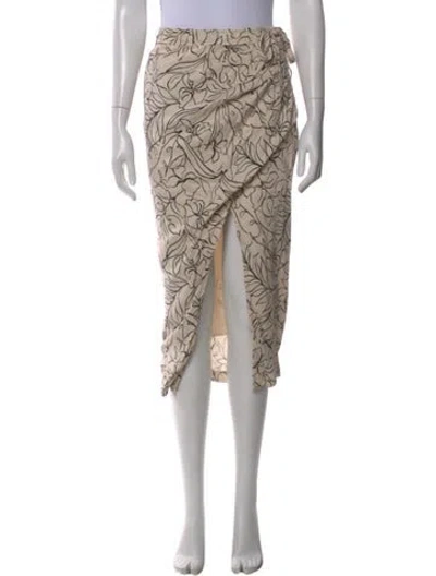 Pre-owned Simkhai Floral Print Midi Length Skirt In Neutral