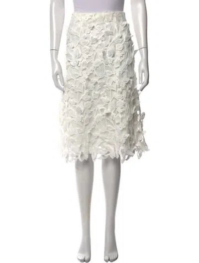 Pre-owned Simkhai Floral Print Midi Length Skirt In White