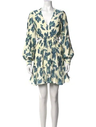 Pre-owned Simkhai Floral Print Mini Dress In Blue