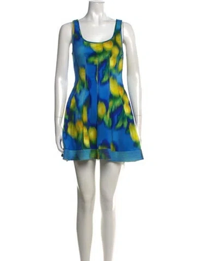 Pre-owned Simkhai Floral Print Mini Dress In Blue
