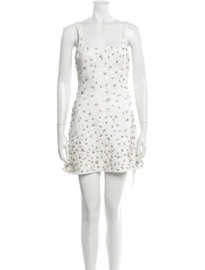 Pre-owned Simkhai Floral Print Mini Dress In Metallic/neutrals